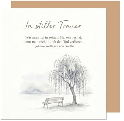Edition Seidel Premium quadratische Trauerkarte mit Umschlag. Beileidskarte Kondolenzkarte Klappkarte Karte Spruch In stiller Trauer Mitgefühl Erinnerung Trost Hoffnung Kraft Zuversicht (TQ182 SW026)