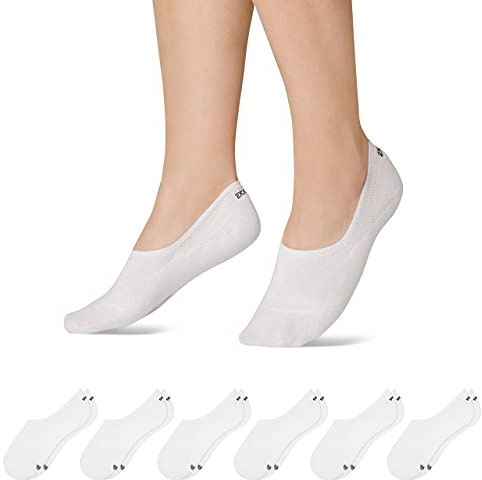 Snocks Calze Uomo Corte Fantasmini Donna - Calzini per Donna Uomo Sneaker Unisex Calze Corti in Cotone Organico Traspiranti - Bianco - 35-38