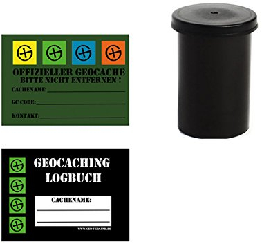 GEO-VERSAND 5 x Filmdose Schwarz mit Logbuch und Aufkleber, schwarz, 10022