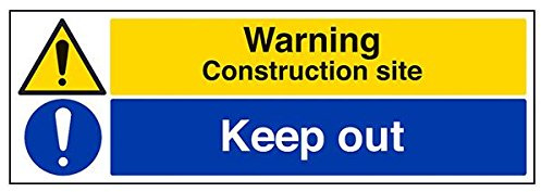 VSafety 67129BP-S'Warnschild Baustelle/Keep Out', 600 mm x 200 mm (3 Stück)
