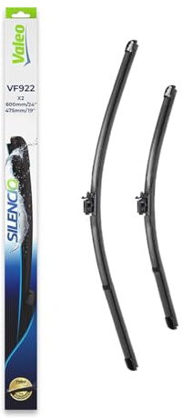 VALEO Silencio Tergicristalli VF922 Kit di Spazzole tergicristallo originali Flat Blade ad Alte Prestazioni, Maggior Visibilità su Strada 600mm/475mm Anteriore Confezione da 2 577922