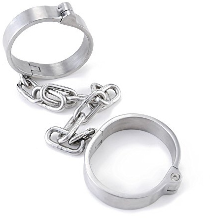 MFMYEE Handfesseln Sexspielzeug, Metall Handschellen Sex mit Schloss und Schlüssel Edelstahl für Paar Bondage Fesseln Erwachsene Spiel Erotik Sexspielzeuge (8.7 * 7.2cm)