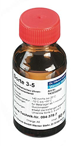 Dr. Tillwich Uhrenöl Nr. 3-5 – Klassisches Uhrenöl für mittelgroße bis große Uhrwerke, für Uhrwerkelager aus Metall, ohne Steine sowie Zugfederwindungen – Inhalt: 50 ml – C334916