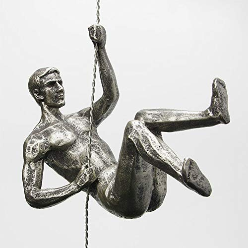 Unbound Resin Climbing Man Wall Sculptures Creative Hand-Finished Sculpture Figurine for Bar/Home/Office Art Decor (Posture Right)