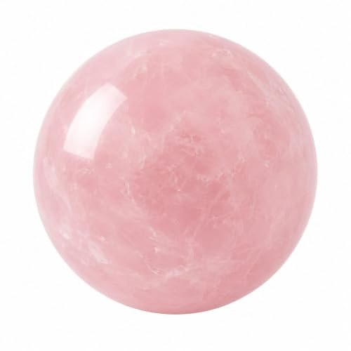 crystalmiracle Esfera de cuarzo Cristal Curación Piedra preciosa Reiki Feng Shui Vaastu Regalo Bienestar Paz Meditación Hecho a mano (Rosa Claro, Tamaño : 50 Mm Aprox., Peso : 166 Gramos Aprox.)
