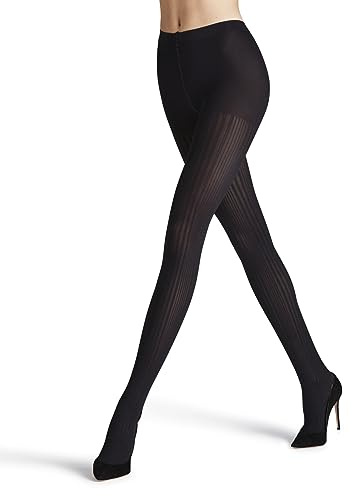 FALKE Femme Prime Rib 60 Den W Ti Semi-opaques Fantaisie Collants, Noir Black 3009, M EU