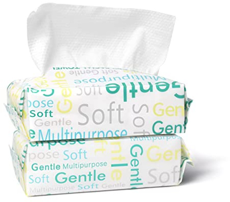 Face Towel 120 Counts, Cotton Tissue Dry Face Wipes for Women, Unscented and Ultra Soft Disposable Face Towel, Cotton Dry Baby Wipes , Make Up Removing Thickening for Sensitive Skin 20x20cm