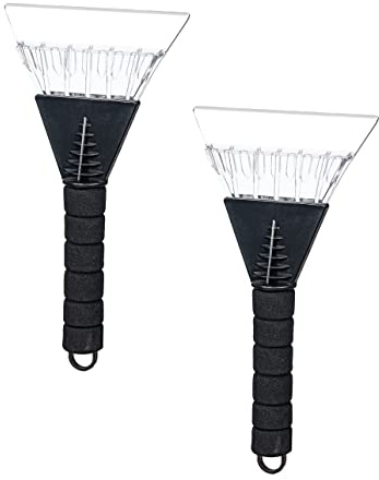 Invero Set of 2 Ice Scraper De-Icer Tool for Cars, Vans and Pick Up Trucks - Scraper will Scrape Frost, Snow and Ice from Windscreens and Side Windows with Soft Grip Handle