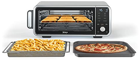 Ninja (Refurbished) SP201/FT205CO Digital Air Fry Pro Countertop 8-in-1 Oven with Extended Height, XL Capacity, Flip Up & Away, Basket, Wire Rack Crumb Tray, Silver, Black (Renewed)