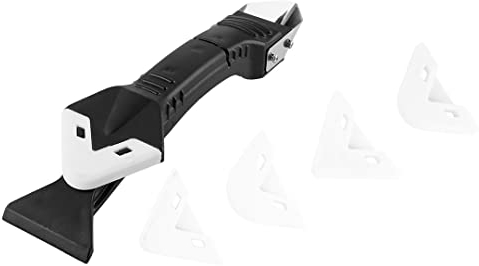 NEO TOOLS 3-in-1-Silikonschaber, Schaber, Glättungswerkzeug, 5 Größen von Silikon-Glättungswerkzeug 3mm, 6mm, 10mm, 13mm, 17mm, Stahlschaberklinge, Länge 19cm, Breite 4,5cm, Höhe 4cm