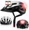 Dunlop Sports Fahrradhelm mit Licht - Sofort gesehen Werden - Ultraleichter Spezial Damen Herren Kinder Fahrrad Helm Visier und Rücklicht für hohe Sicherheit - Urban (Weiß/Schwarz, L (58-62 cm))