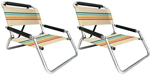 2 Stück Neso XL Strandkörbe, extra groß, wasserabweisend, mit Schultergurt und Einschubtasche, dünn zusammenklappbar (Regenbogen, Regular)