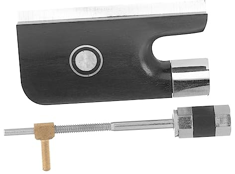 Cello Bogenfrosch Ersatzteil 1 Satz aus Metall und Kupfer, Schwarz | Schraube, für Geigen und Cellobogen, Robustes Zubehörteil, Leicht Montierbar