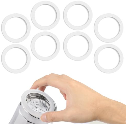 Tobaiwind Gasket Seal Rings for Aluminium Stovetop Coffee Maker Pots Replacement Part Spare Food Grade Silicone Gasket 6 cups, 8 Pieces