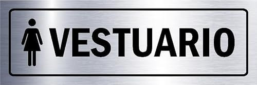 Female locker room, aluminium effect informational sign SP039-1mm flexible Plastic sign (300mm x 100mm)