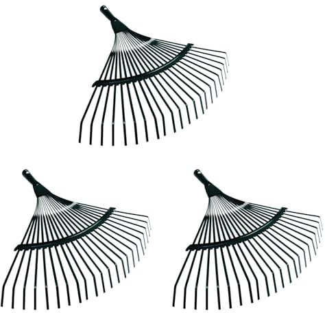 ISTOVO 3pcs 42cm Steel Fan Rake Replacement Heavy Rake for Garden Grass Patio Leaves Leaf Lawn 22 Tooth