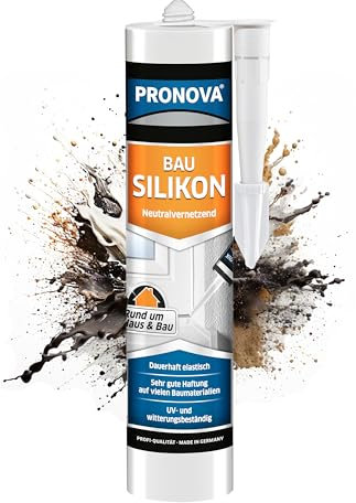 Pronova Bausilikon Anthrazit Neutralsilikon zum dauerhaften abdichten mit Silikon für Innen und Außenbereich UV & Witterungsbeständig für Anschluss- und Dehnungsfugen im Bau- und Montagebereich 300 ml