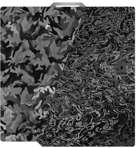 TIOPY Camouflage+Water Ripple H1H Bambu Lab Building Plate 257x257mm, 3D Double Sided Print H1H Spring Steel per Bambu Lab X2D X1 X1C X1E P1P P1S A1, Senza Base Magnetica