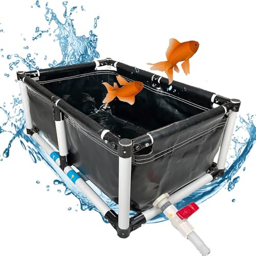 Pounjsd Laghetto Da Giardino, 1×1m Laghetto For Pesci Stereo Con Supporto, Piscine Fuori Terra Per Piscina Giardino Per Laghet, Per Stoccaggio Di Acqua, Allevamento Di Pesci, Allevament