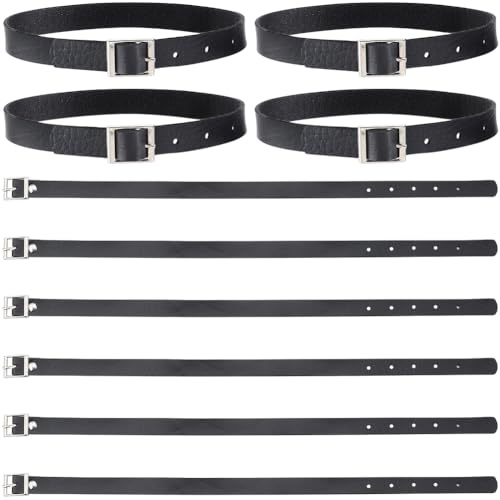 GORGECRAFT 10pz Nero Tradizionale Kilt Estensione Cinghie Collane Scozzese Staffa PU Pelle Polsini Bracciali Antiscivolo Maniche Supporti Cintura Pelle Bagagli Tag Cinghie per Kilt Cappotto