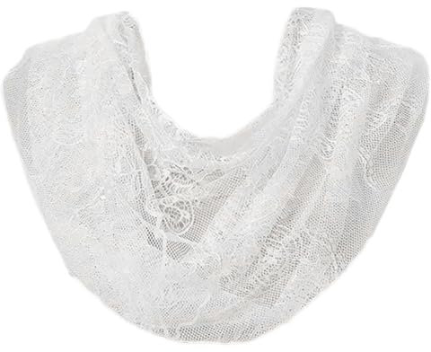 XANHOY Spitze Kopftuch Stirnband für Frauen Schleier Stirnband Kopftuch Floral Weiß Kopfbedeckung Cosplay Nonne Wrap Foto Requisiten