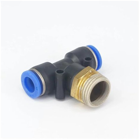 5pc 1/2 Male to Fit Tube O/D 10mm Pneumatic Tee 3 Way Push in Connector Union Quick Release Air Fitting Plumbing