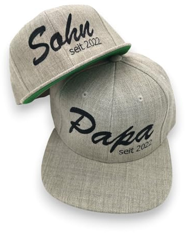 Generisch Kappe im Partnerlook zum Vatertag - Bestickt mit Wunschtext oder Name - personalisiertes Geschenk zum Vatertag