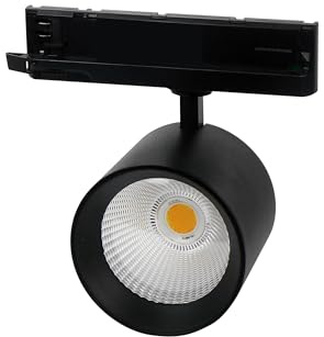 Trano LED 3-Phasen Stromschienenstrahler 12–42W Schwarz - Strahler für Schiene Lichtfarbe wechselbar 3000K 4000K 6000K, 36°/60°, 4300lm, Ra>90 – Lampe Deckenleuchte