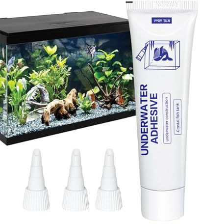 Colle Aquarium,Silicone Aquarium 60g,Aquariums Sealant,Colle Silicone,Colle D'étanchéité Étanche pour Aquariums,Sous L'eau Colle Forte