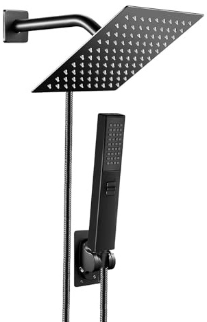Cabeza de ducha - ducha de cascada | Cabezal de lluvia de acero inoxidable | Panel de duchas de lujo de gran tamaño | Accesorio de cascada termostática de alta presión | Combo de cabeza de de ll