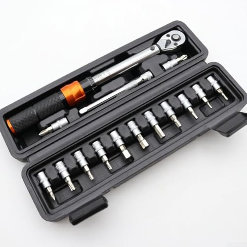 Juego de 15 llaves dinamométricas para bicicleta, llave dinamométrica ajustable pequeña, acero al cromo vanadio, para proyectos de reparación de automóviles de bicicletas