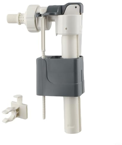 Zilimontt Vanne d'entrée de réservoir d'eau murale pour toilettes suspendues avec connexion G1/2 ou G3/4, design peu encombrant pour salles de bains modernes et installation en blanc (1,27 cm)