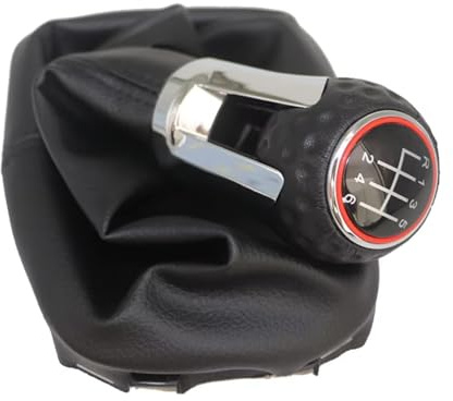 Qsnfda Pommeaux De Leviers De Vitesse Pour VW Pour Sharan 2 II MK2 (7M) 2001-2010 Poignées Boîte Vitesses Levier Changement Couvercle 6 Pommeau Housse Anti-poussière(6 speed Type 7)