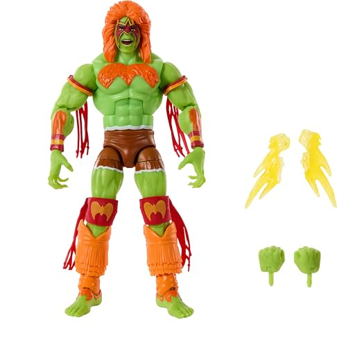 WWE Mattel x Street Fighter Ultimate Warrior As Blanka Actionfigur, 15,2 cm Elite Collectible Wrestling Series Mashup, hoch beweglich mit Zubehör, ab 8 Jahren, JLD78