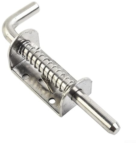 Metallschlossriegel, federbelastet, 128 mm, strapazierfähig, für Türbeschläge, verzinkt, rostfrei, mit ergonomischem Gummigriff für Ho