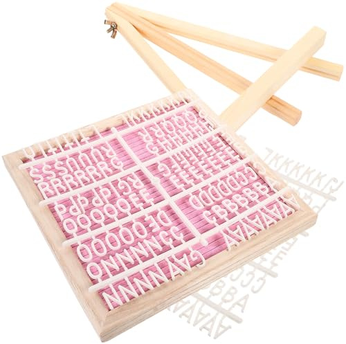 TOYZFRIENDY Tablero de Letras de Fieltro Doble Cara 25X25 CM con Marco de Madera para Mensajes Decoración de Fiestas Shower y Bodas Tablero DIY Versátil y Estable para Escritorio y Suelo