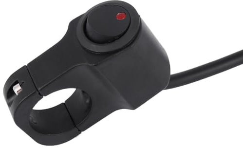 LOLIPPYY Interruptor de Manillar para Motocicleta 25 MM Botón de Encendido y Apagado con Luz Indicadora Aluminio Negro Compatible con Motos Triciclos Atv y Scooters de Nieve
