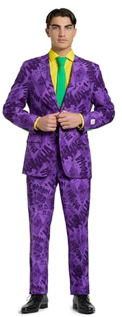 OppoSuits Konzessioniert Superheld Halloween Anzüge für Herren - Komplettes Set: Jackett, Hose und Krawatte,violett ,50