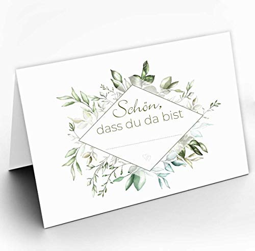 younikat 40x Tischkarten Geburtstag Hochzeit Taufe DIN A7 grün - dv742