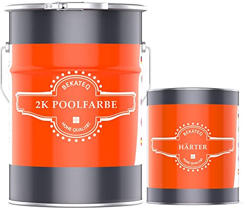 BEKATEQ BK-800EP 2K Poolfarbe 5KG RAL5015 Himmelblau - zweikomponentige PU Schwimmbadfarbe für Becken, Brunnen, Pools aus Beton, Stahl, GFK - schnelltrocknende & UV-feste Beschichtung
