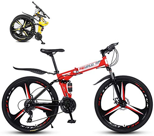 MTTKTTBD Mountainbikes Faltbares Leicht Faltrad mit Doppelte Stoßdämpfung,Quick-Fold-System 26 Zoll 21 Speed Klappfahrrad Folding City Bike mit Gabelfederung