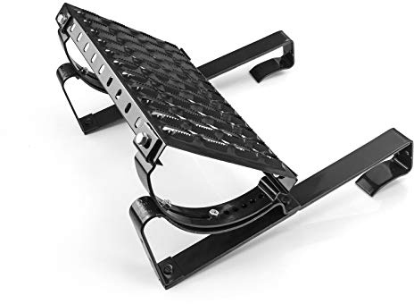 DQ-PP STEIGTRITT SET | 200cm | Schwarz RAL 9005 | Stahl verzinkt | Dachtritt Komplett für Dachziegel | Kaminpodest Steigtritt Dach | Gitterrost Tritt