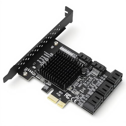 8 Ports PCIe-SATA-Karte, 6 Gbit/s SATA3.0 PCIe-Karte, PCIe zu SATA-Controller-Erweiterungskarten, Unterstützt für WINXP, für WIN7, für WIN8, für WIN10, für Ubuntu, unterstützt PCI-E X2 X4 X8