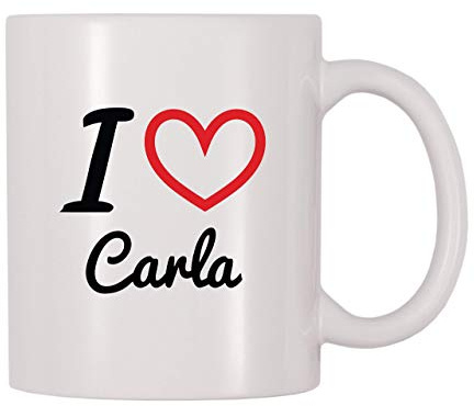 Taza de café con nombre personalizado de I Love Carla