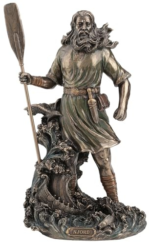 Veronese Design Njord Norse God Of Wind and Sea Bronze Finished Statue 10.75 Inches High