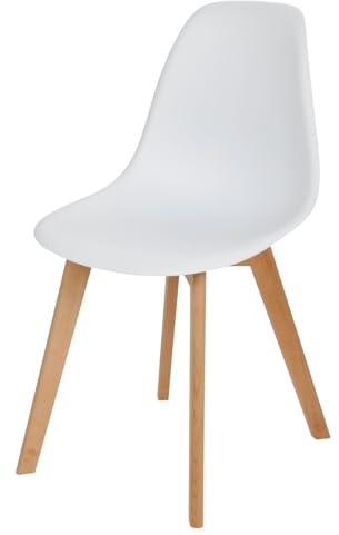 Schalenstuhl Weiß Esszimmerstuhl Küchenstuhl Retro Kunststoffstuhl Modern | BURI, Schalensitz, Bürostuhl, ergonomisch, stabile Metallbeine, modernes Design, Wohnzimmer, Esszimmer, langlebig