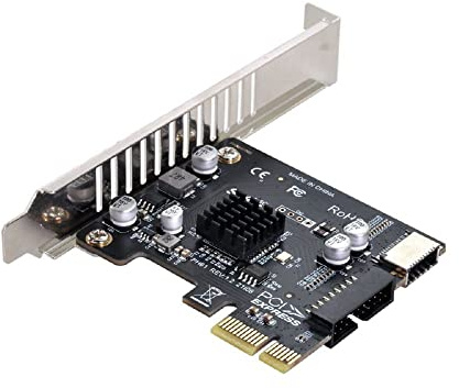 cablecc 5Gbps Typ-E USB 3.1 Frontplattenbuchse & USB 2.0 zu PCI-E 1X Express Card VL805 Adapter für Motherboard