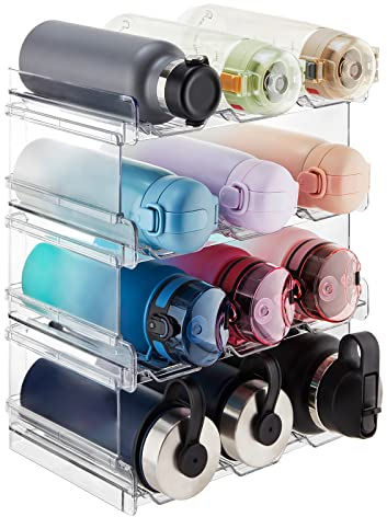 Lifewit Stapelbarer Flaschenhalter für Schrank, Gefrierschrank, Vorratskammer - Kunststoff-Wasserflaschenhalter für Küchenarbeitsplatte, Schrank, 1 Flaschen