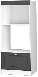 Vicco Mikrowellenschrank Fame-Line, Anthrazit-Gold Landhaus, 60 cm offen