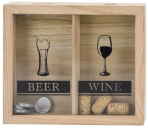 Murago -  Beer & Wein Korken Sammelbox - Behälter Wanddekoration Flaschen Bier Korken sammeln Kronkorken Weinkorken